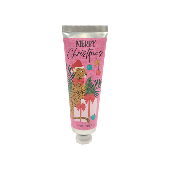 XMAS HAND CREAM 30ML PINK LEOPARD