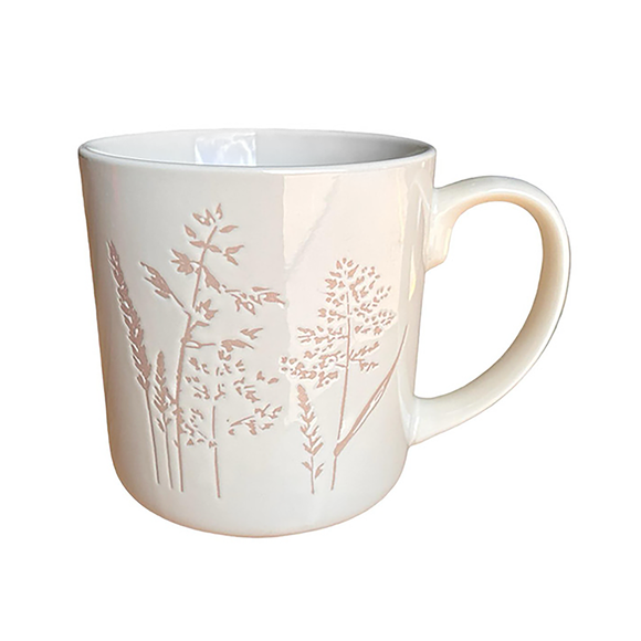 MUG 530ML CREAM WITH BEIGE NATURE ELEMENTS