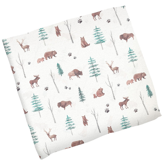 MUSLIN RECEIVER BROWN BEARS AND TREES