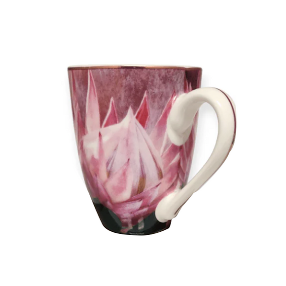 MUG CERAMIC BONE CHINA PINK PROTEA (JOY)