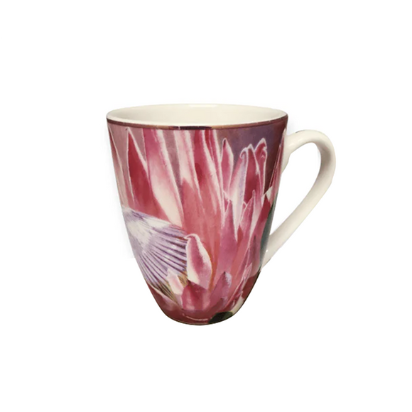 MUG CERAMIC BONE CHINA PINK PROTEA (MELODY)