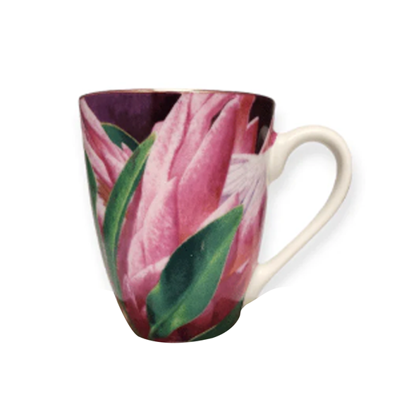 MUG CERAMIC BONE CHINA PINK PROTEA (SERENITY)