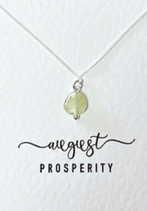 NECKLACE SILVER BIRTHSTONE AUGUST PERIDOT