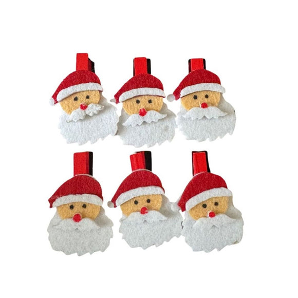 XMAS PEGS PACK OF 6 SANTA