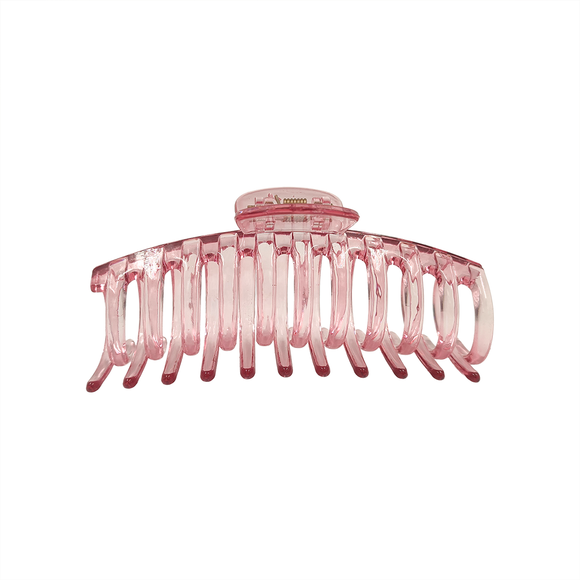 HAIR GRIP BIG CLAW CLEAR TINTED PINK