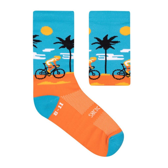 SOCKS ACTIVE ORANGE BLUE CYCLIST