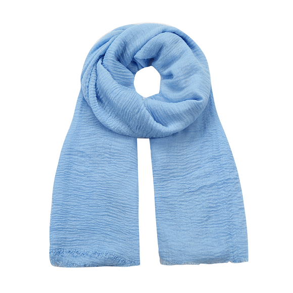 ROLLED SCARF PLAIN PERIWINKLE BLUE