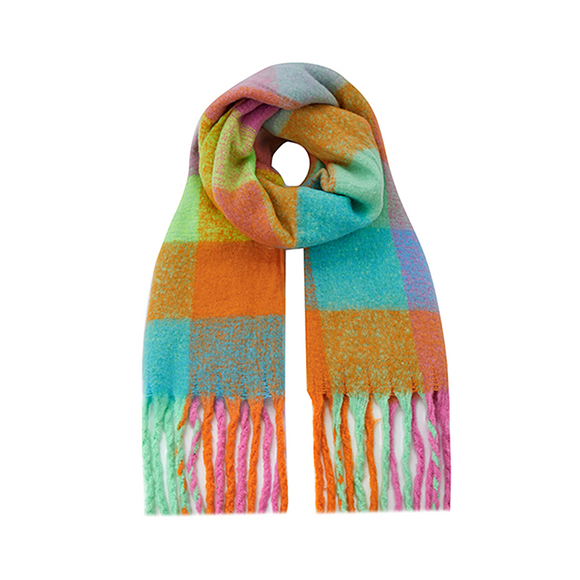 WINTER SCARF CHUNKY MINT AND BRIGHTS COLOURBLOCK