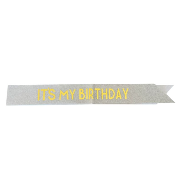 SASH SATIN IT'S MY BIRTHDAY SILVER