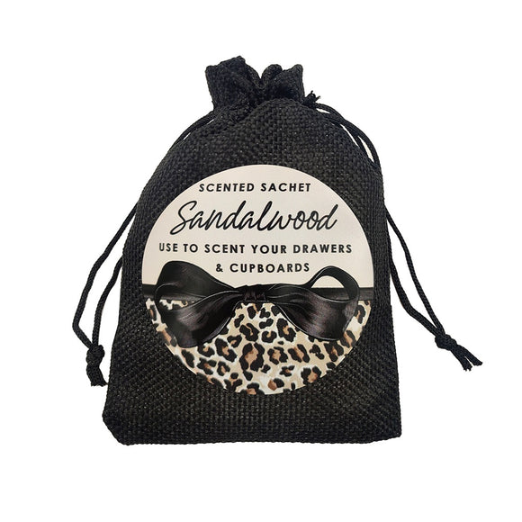 FRAGRANCE SACHET BLACK BAG SANDALWOOD SCENTED