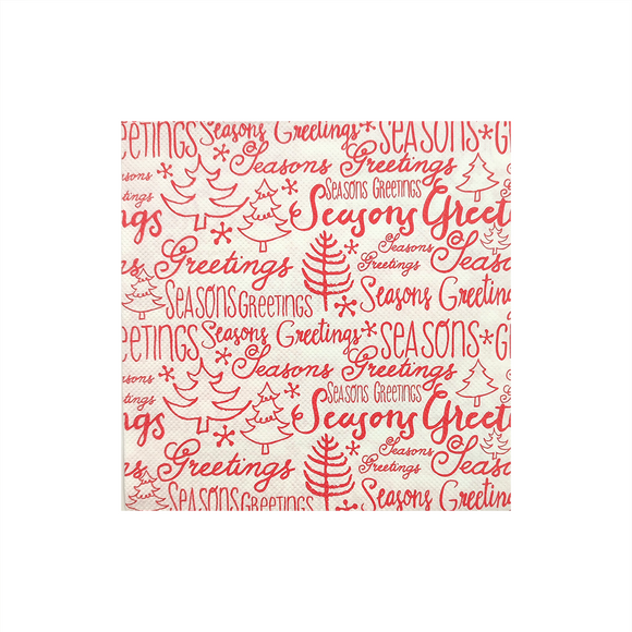 XMAS SERVIETTES SEASONS GREETINGS