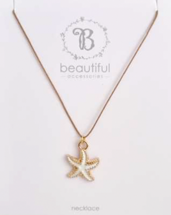 NECKLACE STARFISH PENDANT ON CORD