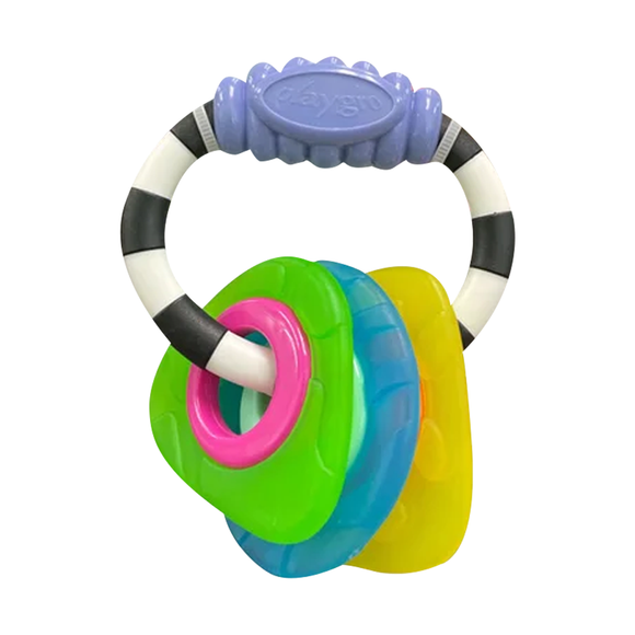 RATTLE WITH TEXTURED TEETHING SHAPES