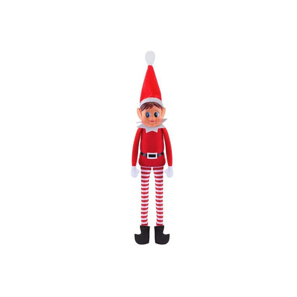 XMAS DECOR PLUSH ELF 30CM RED AND WHITE