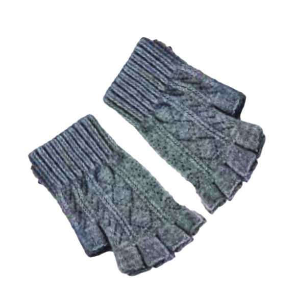 GLOVES KNITTED FINGERLESS GREY