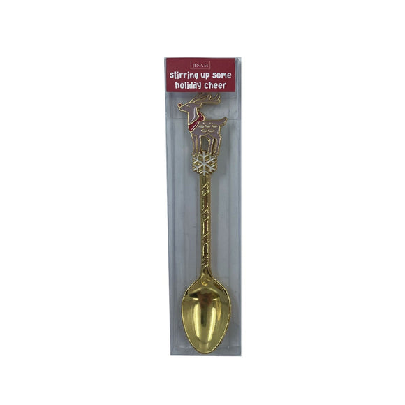 XMAS SUGAR SPOON GOLD REINDEER