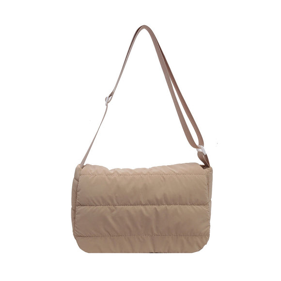 BAG CROSS BODY PUFFER FLAP OVER BEIGE