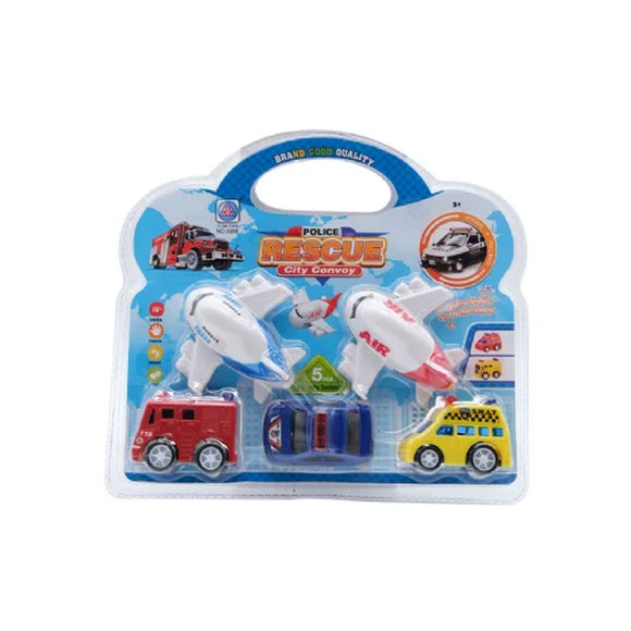 RESCUE VEHICLE AND PLANE SET 5PC