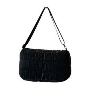 BAG CROSS BODY PUFFER FLAP OVER BLACK