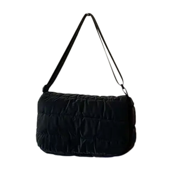 BAG CROSS BODY PUFFER FLAP OVER BLACK
