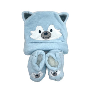 BABY HAT AND SOCK SET BLUE 0 - 6 MONTHS