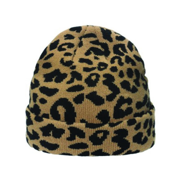 BEANIE LEOPARD PRINT DESIGN