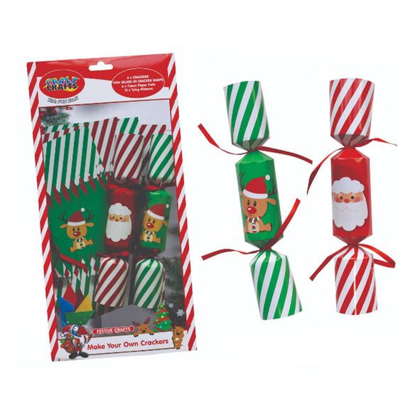 XMAS MAKE YOUR OWN FESTIVE CRACKERS 6PC COMPLETE KIT