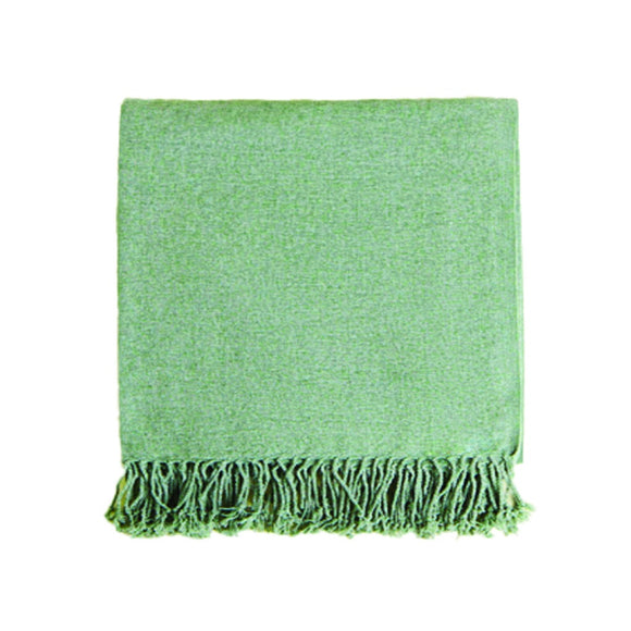 WINTER SCARF WITH TASSELS PLAIN SAGE GREEN