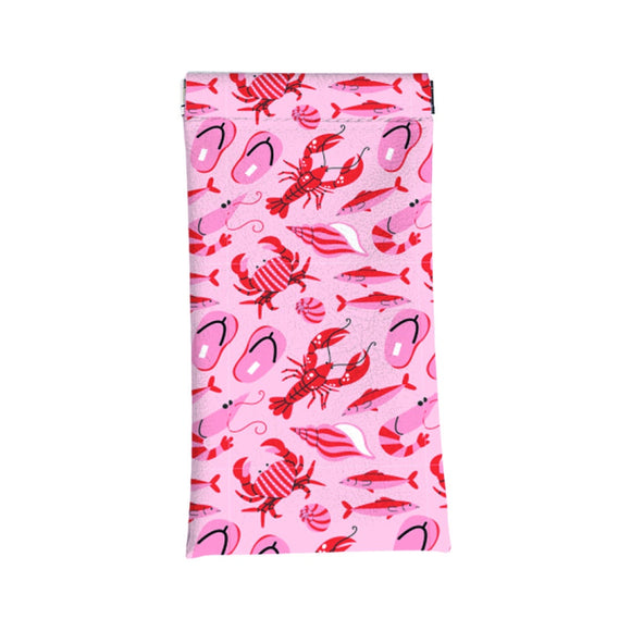 GLASSES CASE SOFT PINK WITH SEA LIFE
