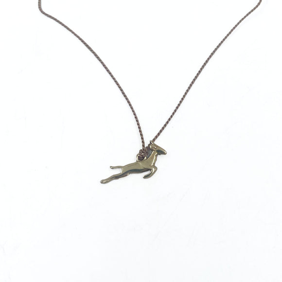 NECKLACE GOLD SPRINGBUCK ON BEIGE SILK – NIKKI'S The Gift Shop