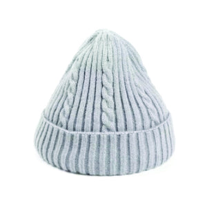 BEANIE RIB KNIT DESIGN LIGHT GREY