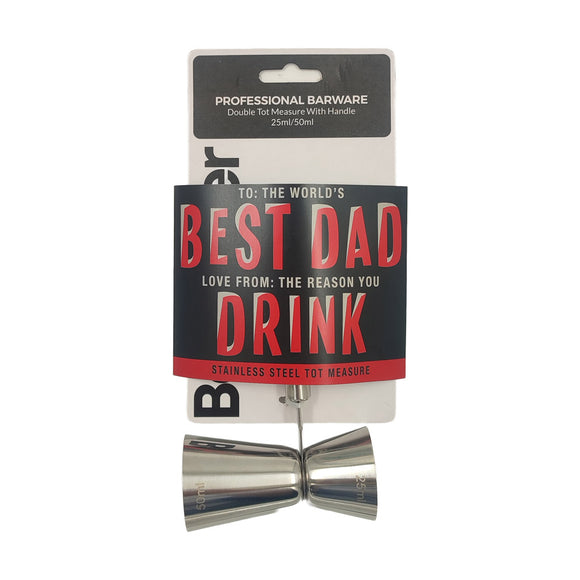 TOT MEASURE WITH HANDLE STAINLESS STEEL 25ML / 50ML