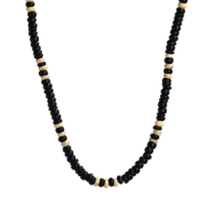 NECKLACE BLACK AND WHITE WITH CLAY BEADS