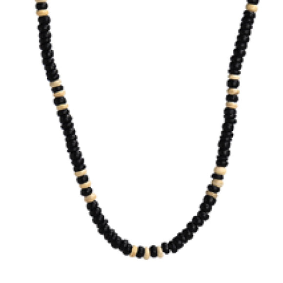 NECKLACE BLACK AND WHITE WITH CLAY BEADS