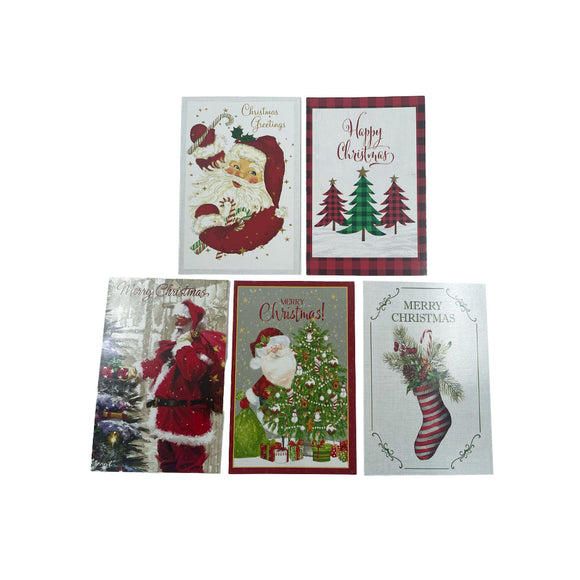 XMAS CARDS STANDARD ASSORTED DESIGNS PACK OF 5