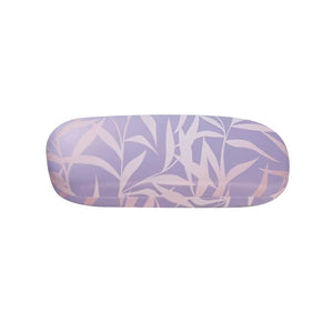 GLASSES CASE HARD LILAC WITH PINK LEAVES
