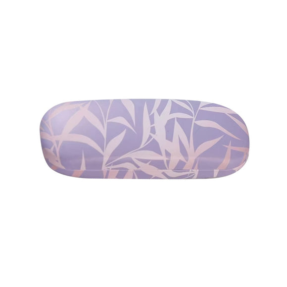 GLASSES CASE HARD LILAC WITH PINK LEAVES