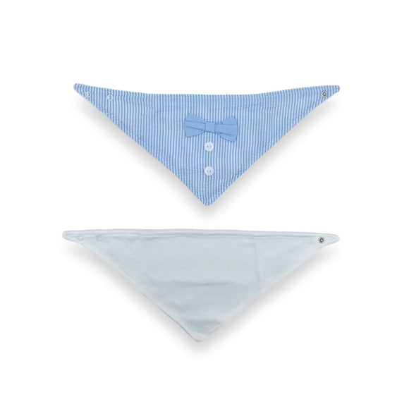BANDANA BIB 2PC WHITE AND BLUE CHECK