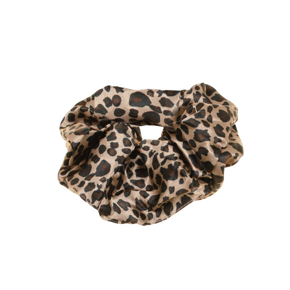 SCRUNCHIE SATIN CLASSIC LEOPARD PRINT