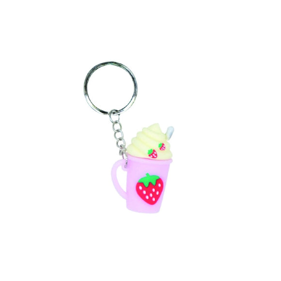 KEYRING STRAWBERRY MILKSHAKE CUP