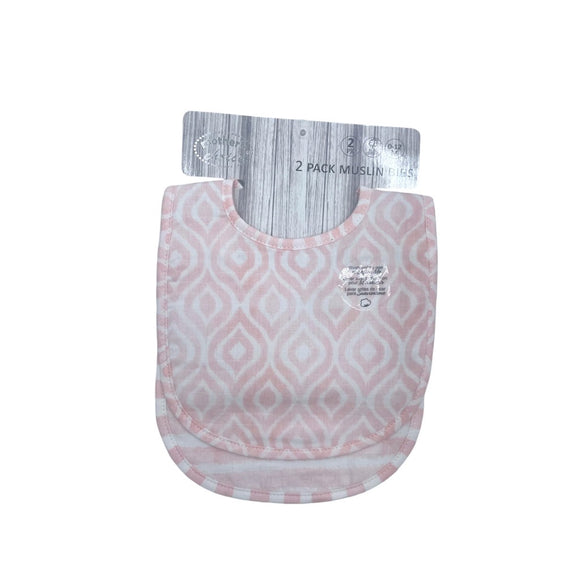 MUSLIN BIB 2PC PINK
