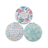 MIRROR COMPACT ROUND 7CM ASSORTED PASTEL DESIGNS