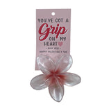 HAIR GRIP GLOSS FRANGIPANI FROSTED WHITE AND RED