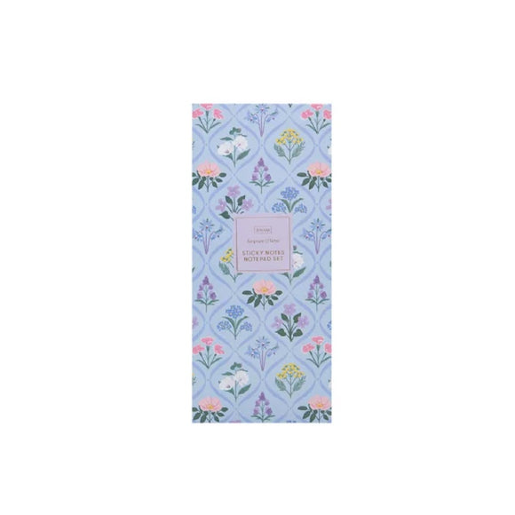 STICKY NOTES AND NOTEPAD SET BLOOMS AND BLESSINGS  ON BLUE