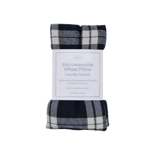 WHEAT PILLOW BLACK/GREY CHECK LAVENDER SCENTED