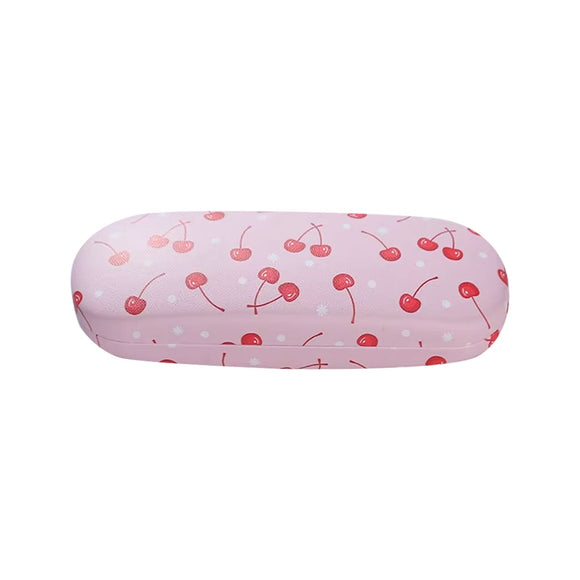 GLASSES CASE HARD PINK WITH RED CHERRIES