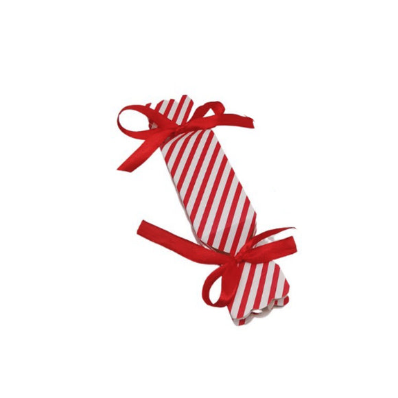 XMAS CRACKER BOX SML RED AND WHITE STRIPE