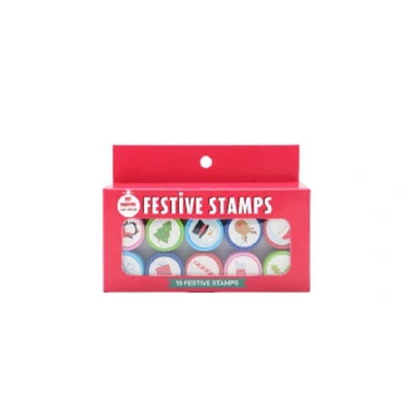 XMAS FESTIVE MINI STAMPS 10PC