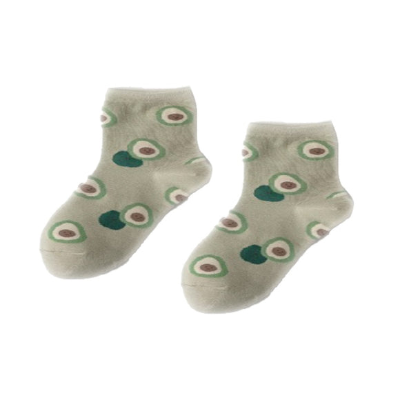 SOCKS AVOCADO PRINT ON SAGE GREEN