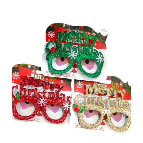 XMAS GLASSES MERRY CHRISTMAS ASSORTED